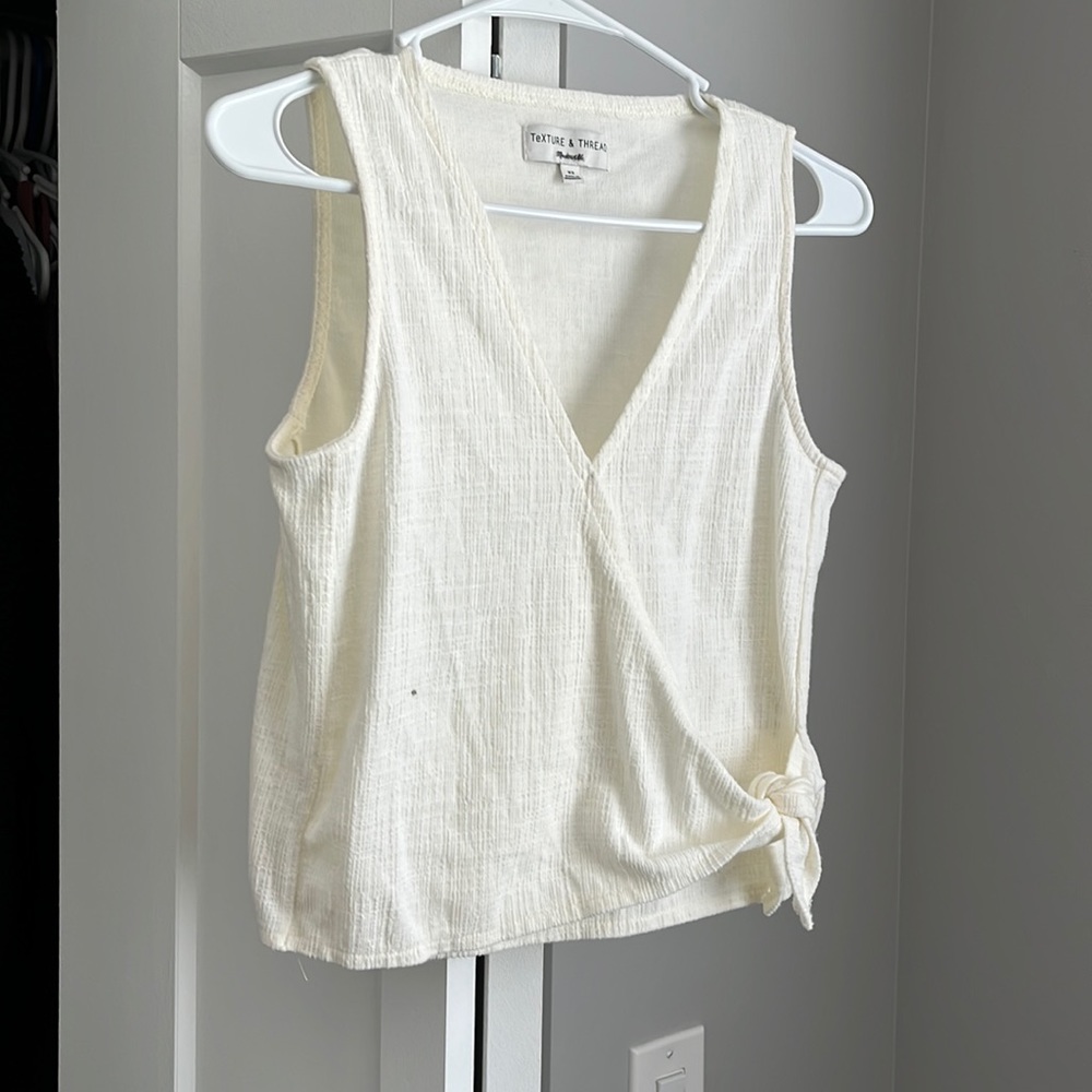 Madewell Neutral Texture & Thread Tank Top, has sharpie mark - Picture 2 of 8